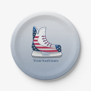 USA Hockey Skates Paper Plate