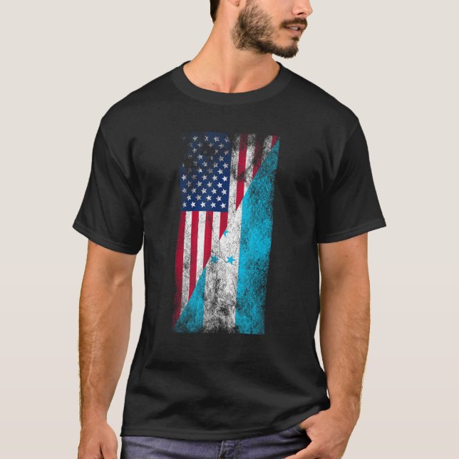 USA Honduras Flags United States of America Hondur T-Shirt (Front)