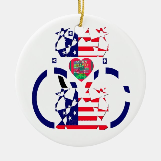 USA Hope Beautiful Amazing National Flag Design Ar Ceramic Tree Decoration (Front)