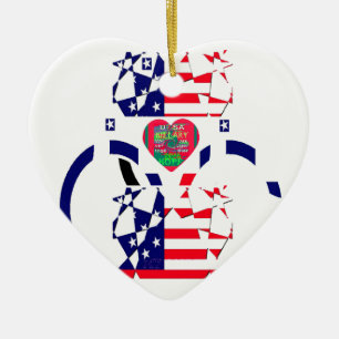 USA Hope Beautiful Amazing National Flag Design Ar Ceramic Tree Decoration