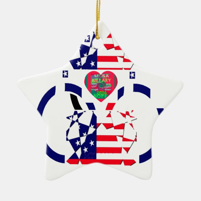 USA Hope Beautiful Amazing National Flag Design Ar Ceramic Tree Decoration (Front)