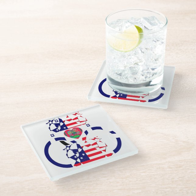 USA Hope Beautiful Amazing National Flag Design Ar Glass Coaster (Angled)