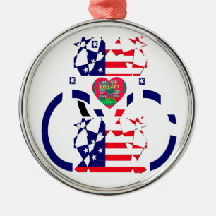 USA Hope Beautiful Amazing National Flag Design Ar Metal Tree Decoration