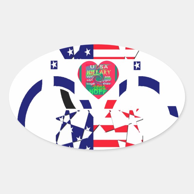 USA Hope Beautiful Amazing National Flag Design Ar Oval Sticker (Front)