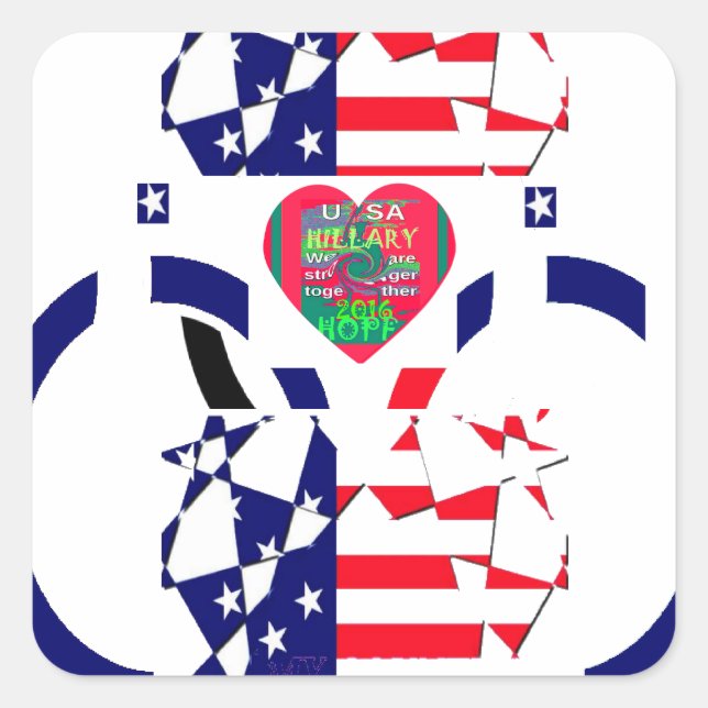 USA Hope Beautiful Amazing National Flag Design Ar Square Sticker (Front)