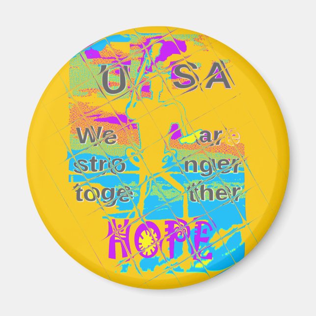 USA Hope: Colorful Textured Design Magnet (Front)