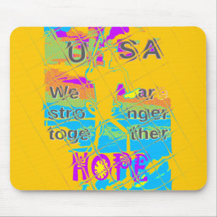 USA Hope: Colourful Textured Design Mouse Mat