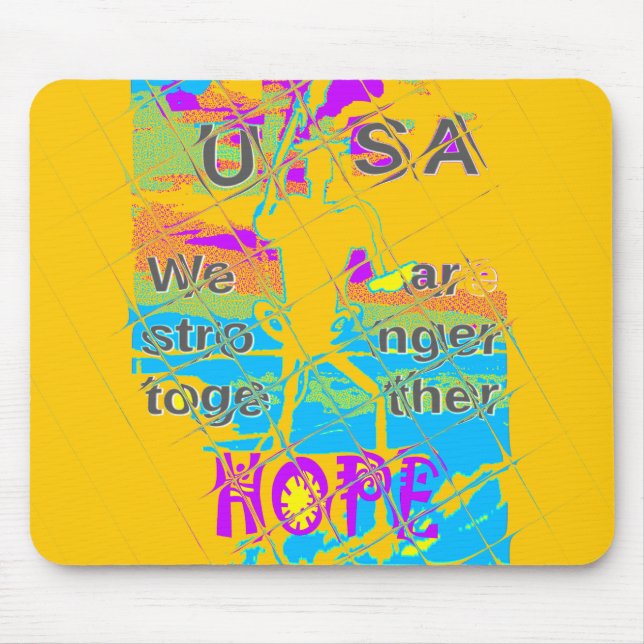 USA Hope: Colourful Textured Design Mouse Mat (Front)