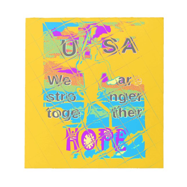 USA Hope: Colourful Textured Design Notepad (Front)
