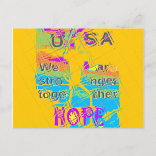 USA Hope: Colourful Textured Design Postcard