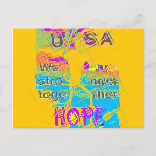 USA Hope: Colourful Textured Design Postcard (Front)
