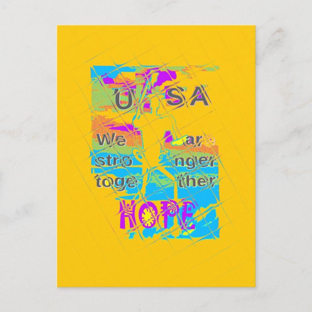 USA Hope: Colourful Textured Design Postcard (Front)