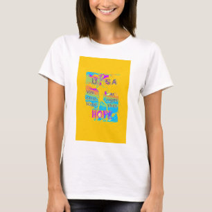 USA Hope: Colourful Textured Design T-Shirt