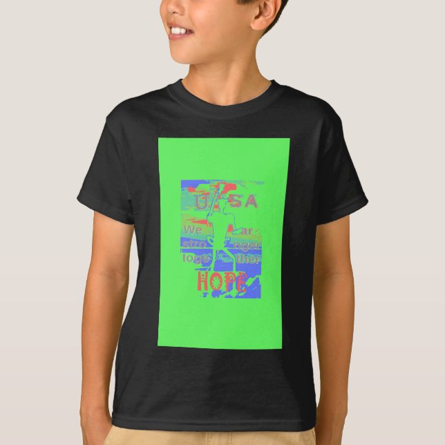 USA Hope: Neon Lemon & Orange Art T-Shirt (Front)