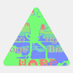 USA Hope: Neon Lemon & Orange Art Triangle Sticker