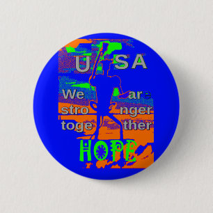 USA Hope Strong Together - A Patriotic Tapestry 6 Cm Round Badge
