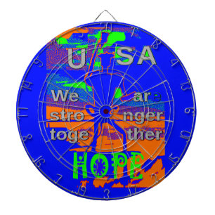USA Hope Strong Together - A Patriotic Tapestry Dartboard