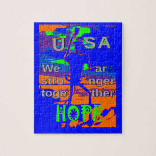 USA Hope Strong Together - A Patriotic Tapestry Jigsaw Puzzle