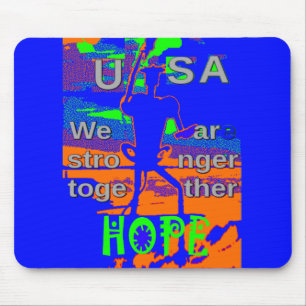 USA Hope Strong Together - A Patriotic Tapestry Mouse Mat