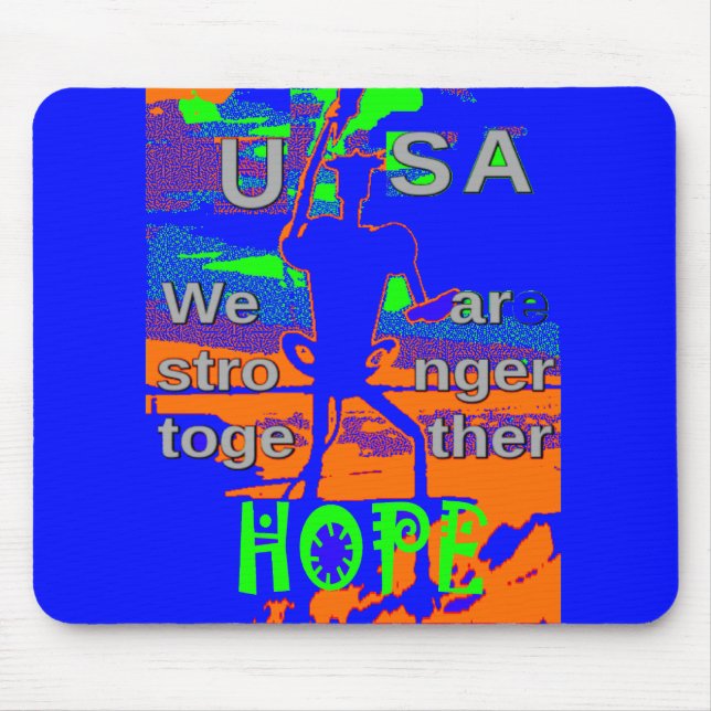 USA Hope Strong Together - A Patriotic Tapestry Mouse Mat (Front)