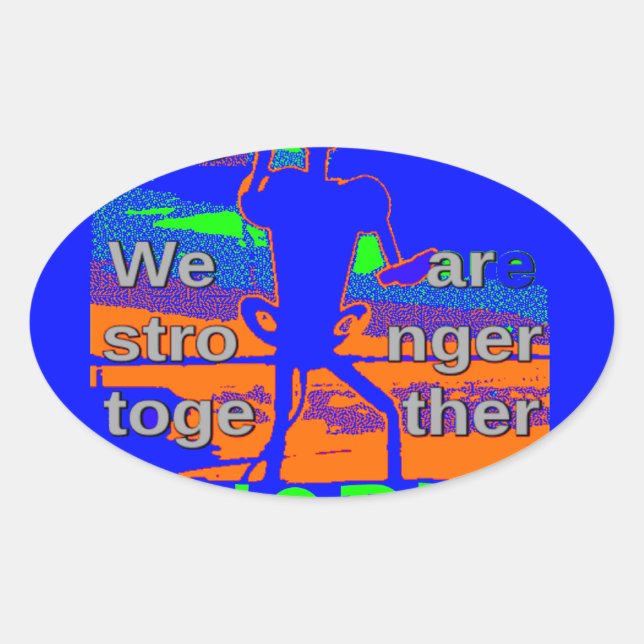 USA Hope Strong Together - A Patriotic Tapestry Oval Sticker (Front)