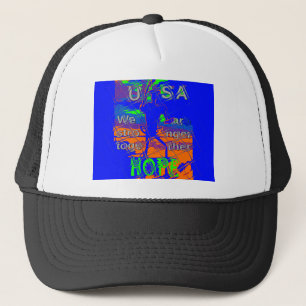 USA Hope: Stronger Together Patriotic Design Trucker Hat
