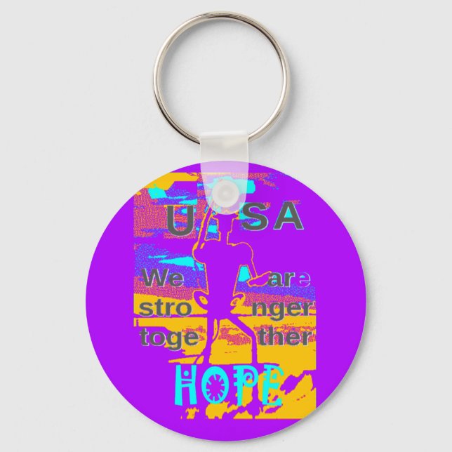 USA Hope: We Are Stronger Together Key Ring (Front)