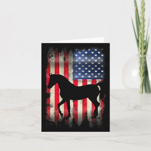 Usa Horse Vintage American Flag Funny Animal T Shi Card