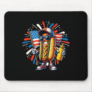 Usa Hot Dog American Flag Usa 4th Of July Fourth P Mouse Mat