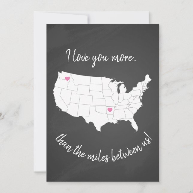 USA I love you more than the miles between us Invitation (Front)