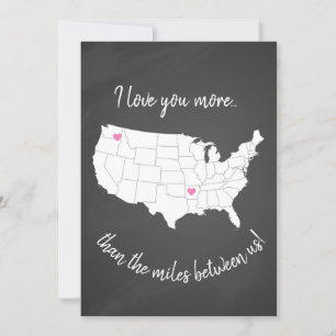 USA I love you more than the miles between us Invitation