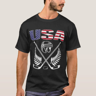 USA Ice Hockey Lovers Jersey Flag Team Gear USA T-Shirt
