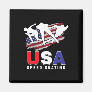 Usa Ice Skate Skating Skaters Speed Figure Skater  Magnet