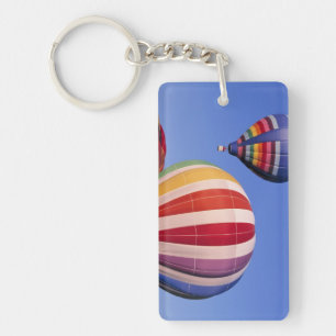 USA, Idaho, Teton Valley. Colourful hot-air Key Ring