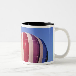 USA, Idaho, Teton Valley. Colourful hot-air Two-Tone Coffee Mug