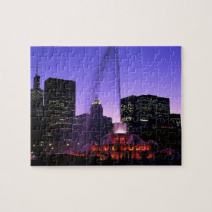 USA, IL, Chicago. Buckingham Fountain in Grant Jigsaw Puzzle