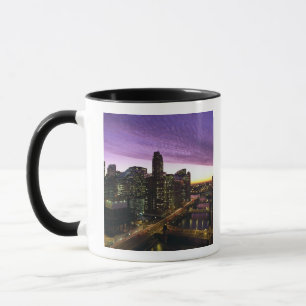USA, IL, Chicago. Chicago skyline and river Mug