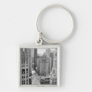 USA, IL, Chicago, Loop from Hotel Key Ring