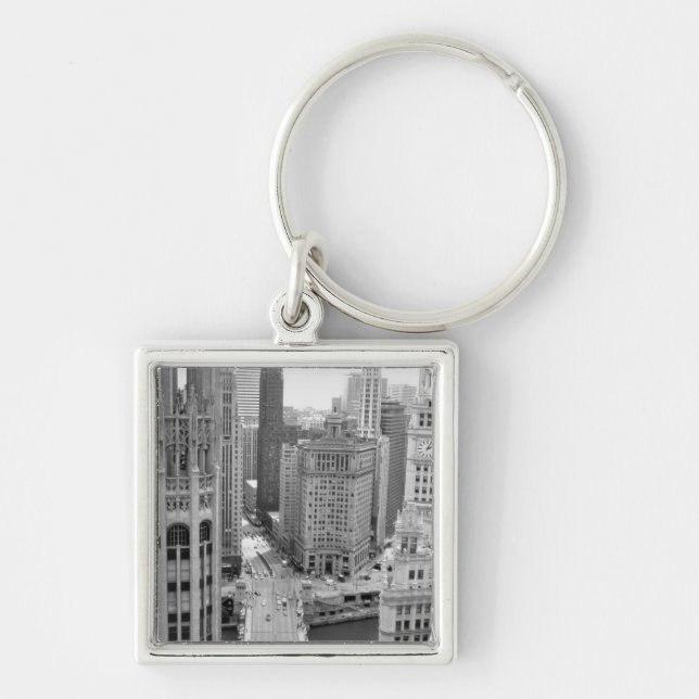 USA, IL, Chicago, Loop from Hotel Key Ring (Front)