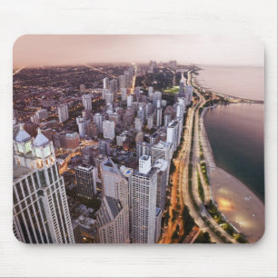 USA, Illinois, Chicago, Aerial view of Lake Mouse Mat
