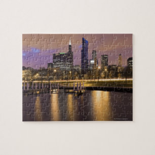 USA, Illinois, Chicago, City skyline and marina Jigsaw Puzzle