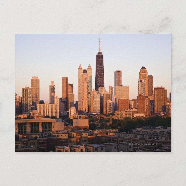 USA, Illinois, Chicago, City skyline at sunset Postcard (Front)