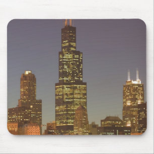 USA, Illinois, Chicago: City Skyline / Evening Mouse Mat