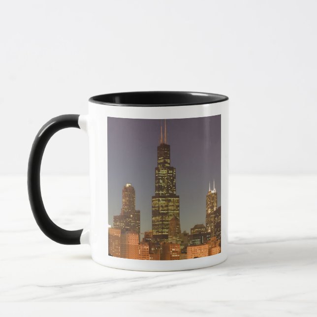 USA, Illinois, Chicago: City Skyline / Evening Mug (Left)