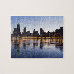 USA, Illinois, Chicago, City skyline over Lake 6 Jigsaw Puzzle