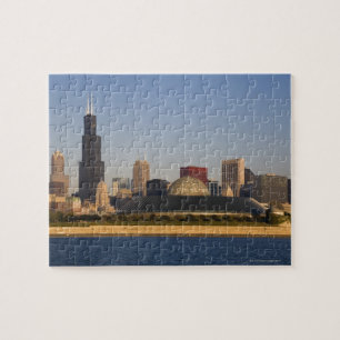 USA, Illinois, Chicago, City skyline with Adler Jigsaw Puzzle