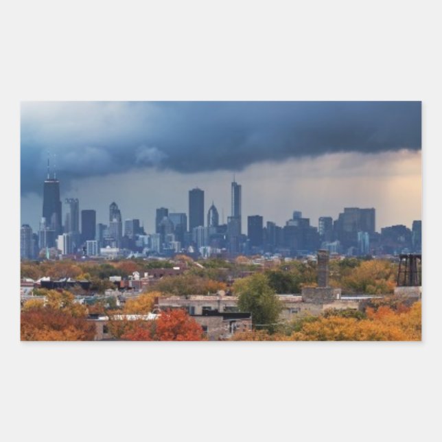 USA, Illinois, Chicago, cityscape Rectangular Sticker (Front)