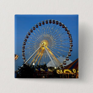 USA, Illinois, Chicago, Cityscapes, Lighted 15 Cm Square Badge