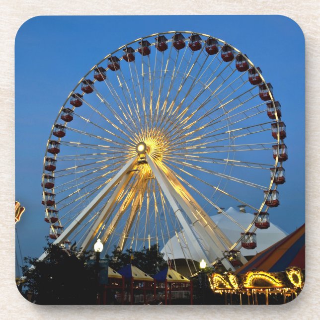 USA, Illinois, Chicago, Cityscapes, Lighted Coaster (Front)