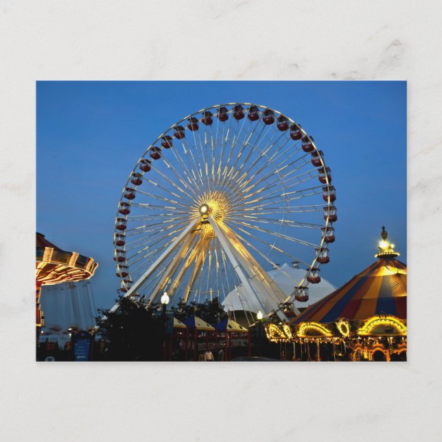 USA, Illinois, Chicago, Cityscapes, Lighted Postcard (Front)